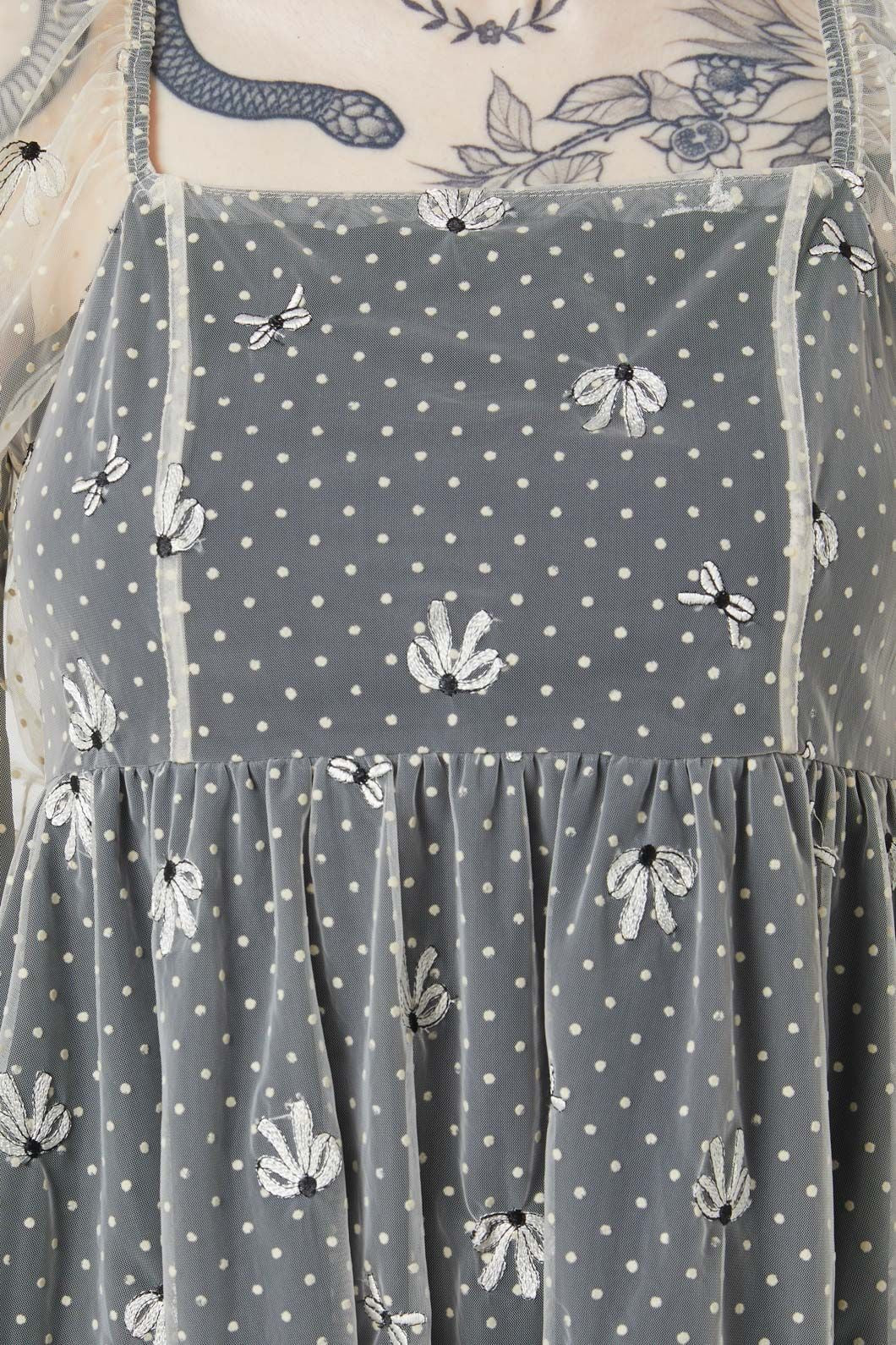 Dangerfield - Madeline Mesh Dress - black-white
