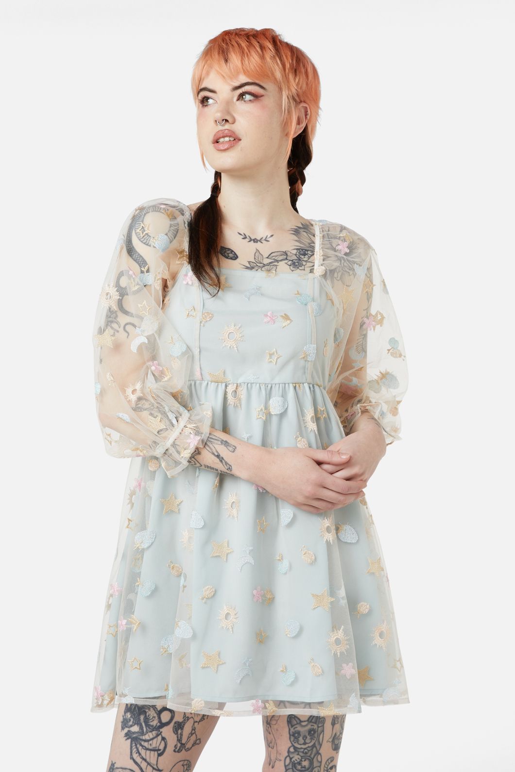 Dangerfield - Maisy Mesh Dress - blue