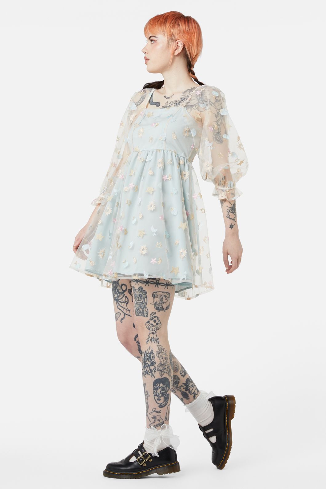 Dangerfield - Maisy Mesh Dress - blue