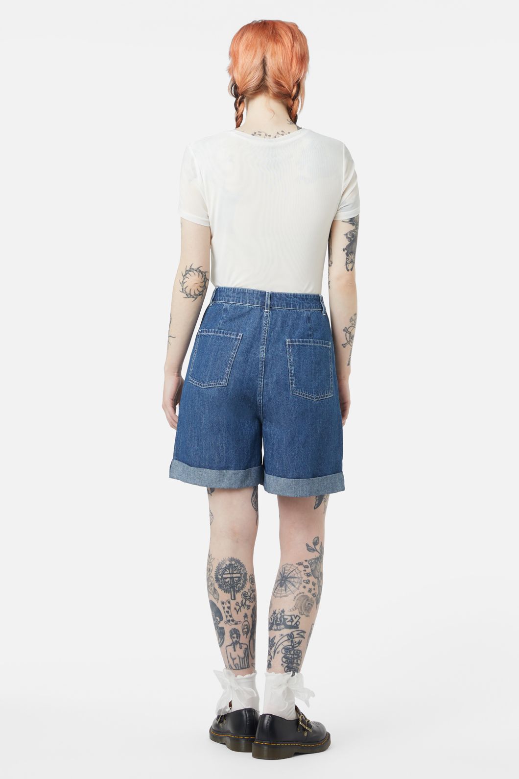 Dangerfield - Berry Kitty Denim Shorts - blue
