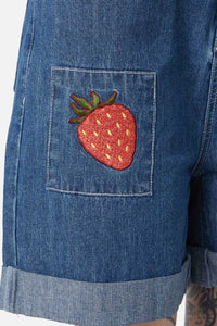 Dangerfield - Berry Kitty Denim Shorts - blue