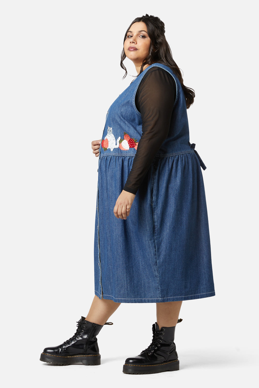 Denim pinafore hot sale plus size