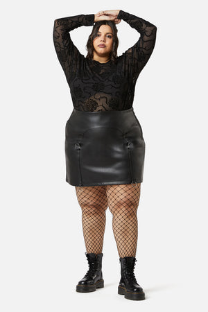Dangerfield - Curve Guarded Pu Skirt - black