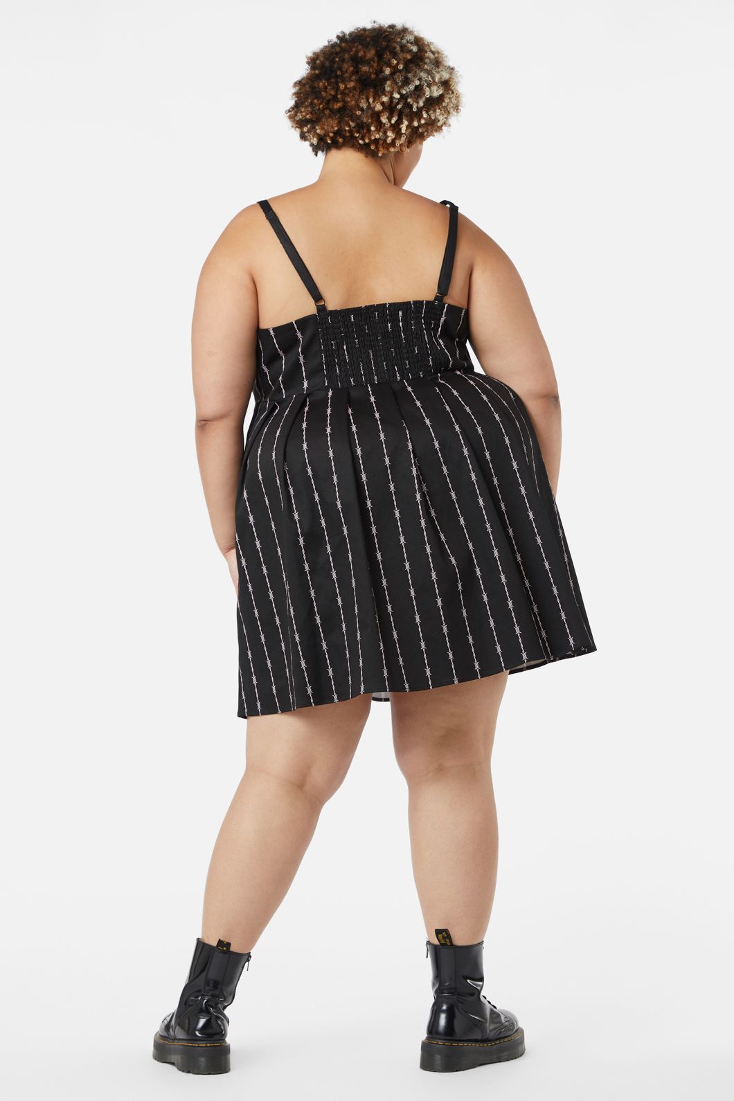 Dangerfield - Curve Barbed Wire Bustier Pleated Dress - black