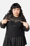 Dangerfield - Curve Diamante Leave Me Alone Top - black