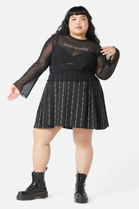 Dangerfield - Curve Diamante Leave Me Alone Top - black