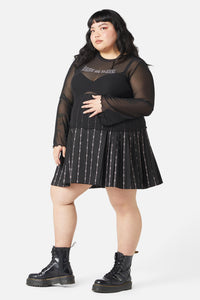 Dangerfield - Curve Diamante Leave Me Alone Top - black