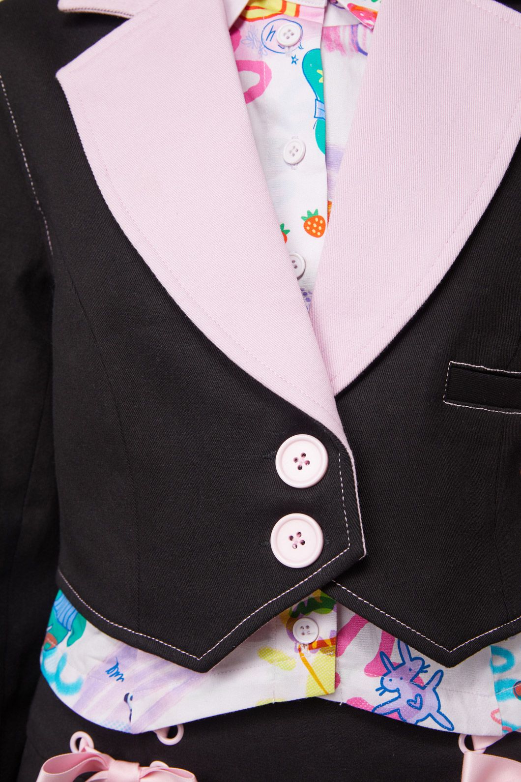 Dangerfield - Hottest B Crop Blazer - black-pink