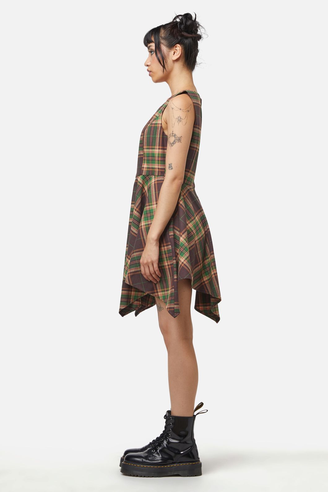 Dangerfield - Triassic Tartan Handkerchief Pinny - brown