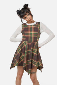 Dangerfield - Triassic Tartan Handkerchief Pinny - brown