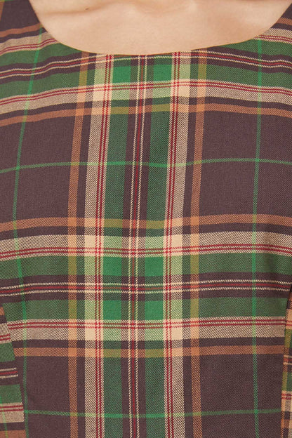 Dangerfield - Triassic Tartan Handkerchief Pinny - brown