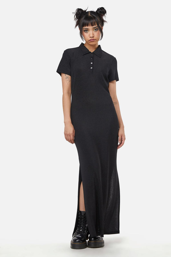 Dangerfield - Glitter Mesh Midi Dress - black