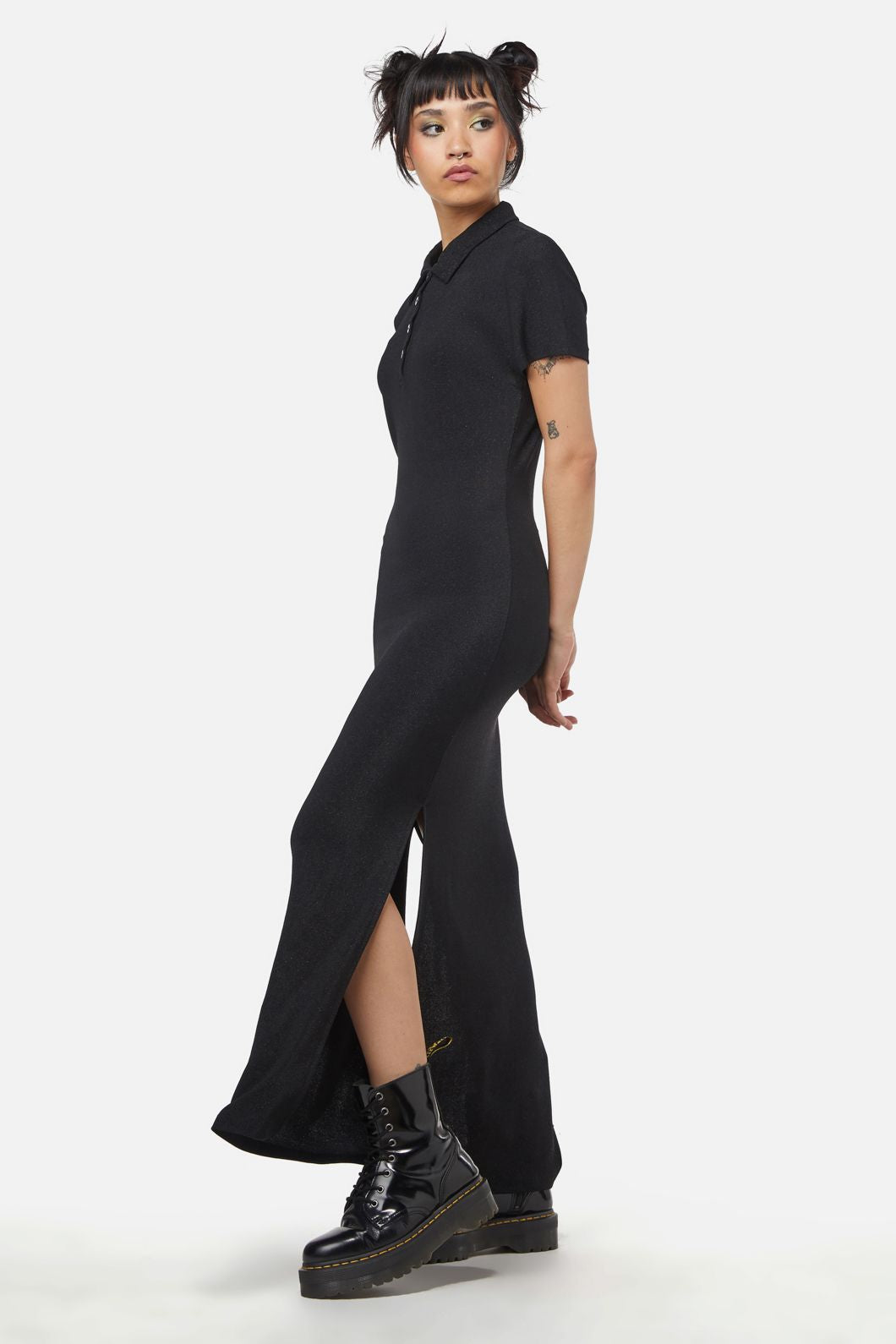 Dangerfield - Glitter Mesh Midi Dress - black