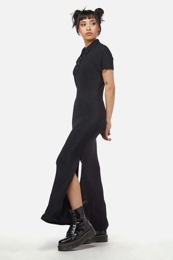 Dangerfield - Glitter Mesh Midi Dress - black
