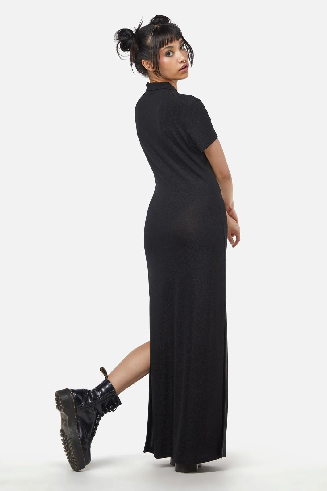 Dangerfield - Glitter Mesh Midi Dress - black