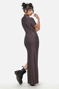 Dangerfield - Glitter Mesh Midi Dress - rainbow-black