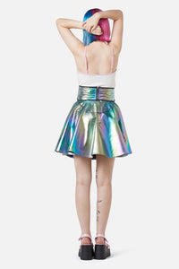 Dangerfield - Infrared Zipper Underbust Pu Corset - rainbow