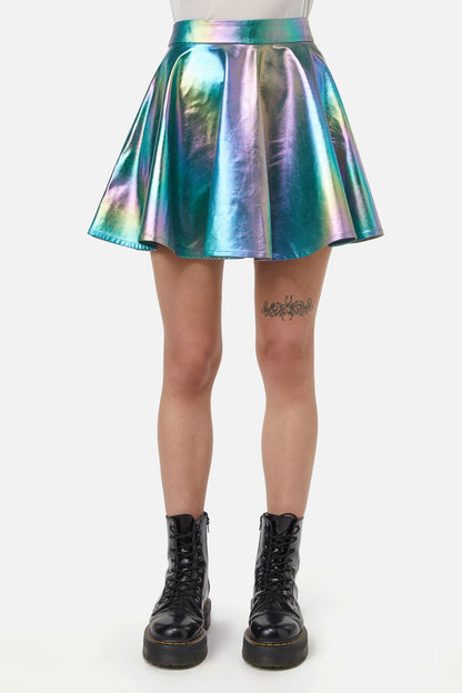 Dangerfield - Infrared Pu Circle Skirt - rainbow