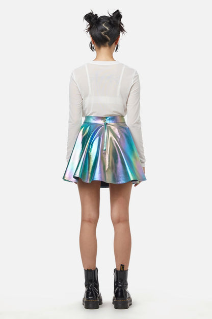 Dangerfield - Infrared Pu Circle Skirt - rainbow