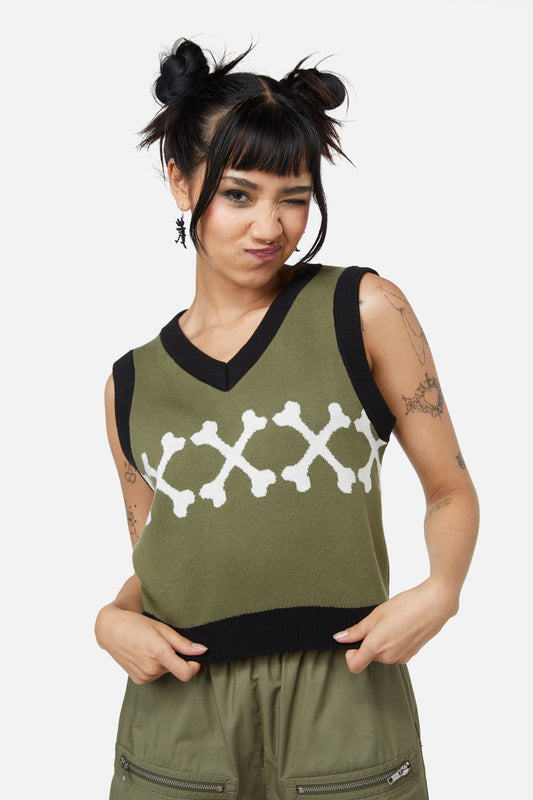 Dangerfield - Early Jurrassic Knit Vest - olive