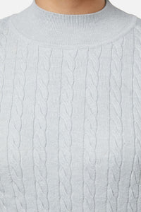 Dangerfield - Cable Knit Mock Neck Top - blue