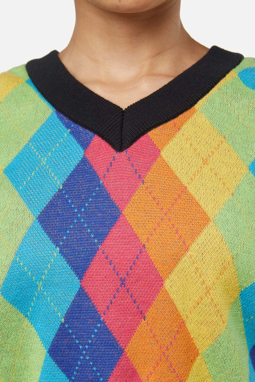 Dangerfield - Rainbow Argyle Knit Vest - rainbow