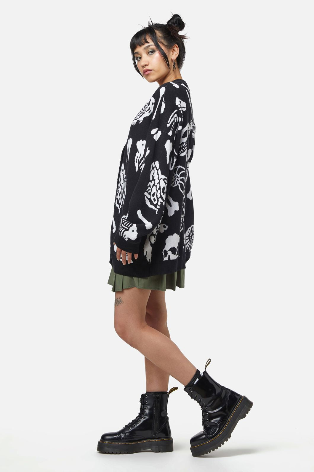Dangerfield - Trace Fossils Utility Knit Cardi - black