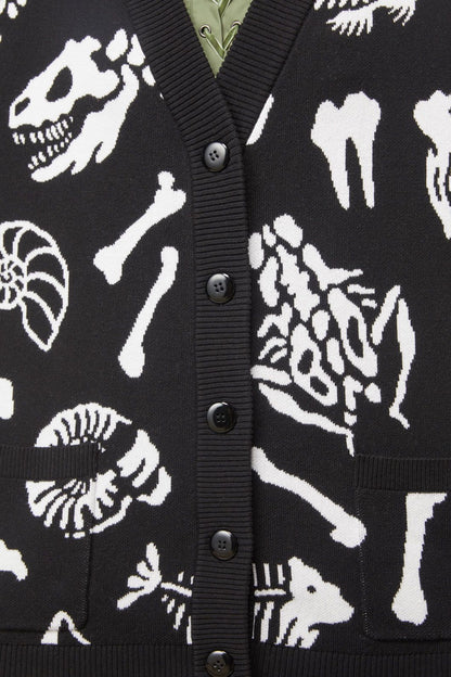 Dangerfield - Trace Fossils Utility Knit Cardi - black