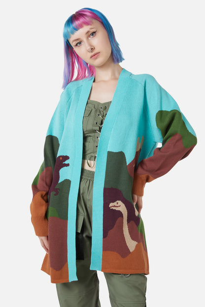 Dangerfield - Triassic Scene Knit Cardi - multi