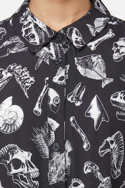 Dangerfield - Body Fossils Printed Dress - black