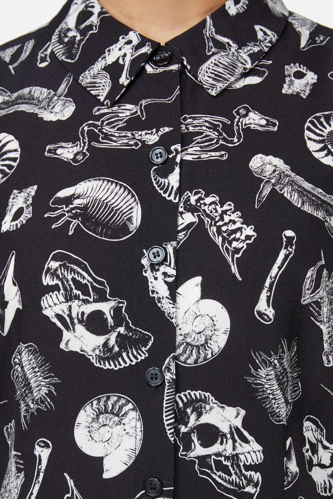 Dangerfield - Body Fossils Printed Blouse - black
