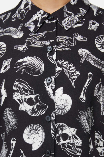 Dangerfield - Body Fossils Printed Blouse - black