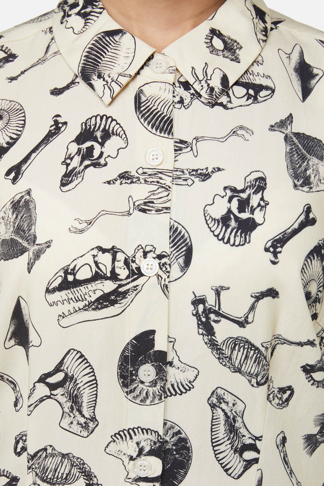 Dangerfield - Body Fossils Printed Blouse - cream