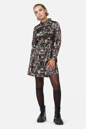Dangerfield - Ceremonial Printed Shirt Dress - multi
