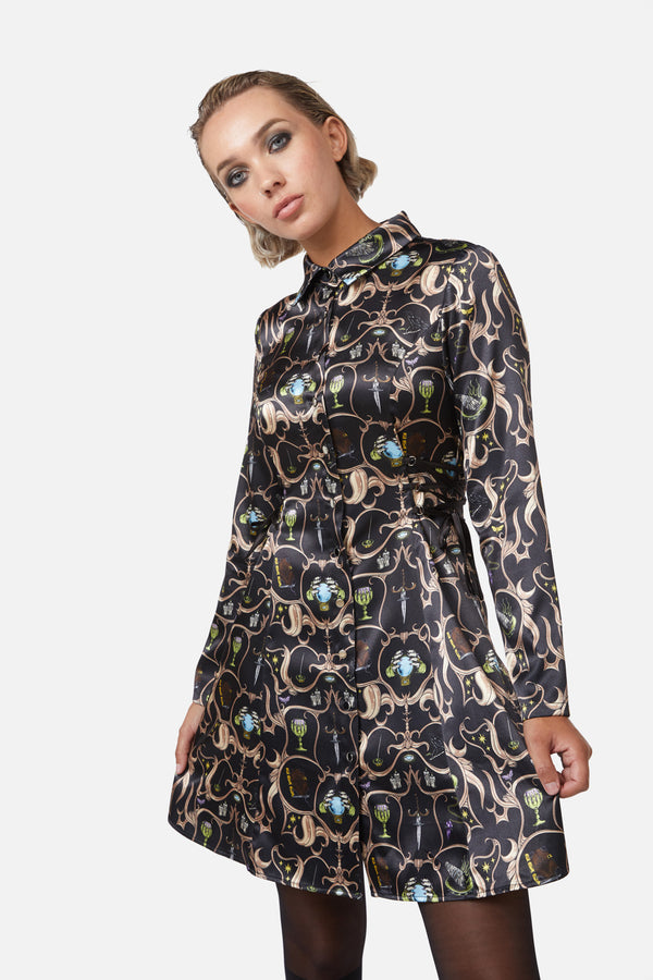 Dangerfield - Ceremonial Printed Shirt Dress - multi