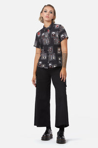 Dangerfield - Tarot Spread Printed Shirt - black