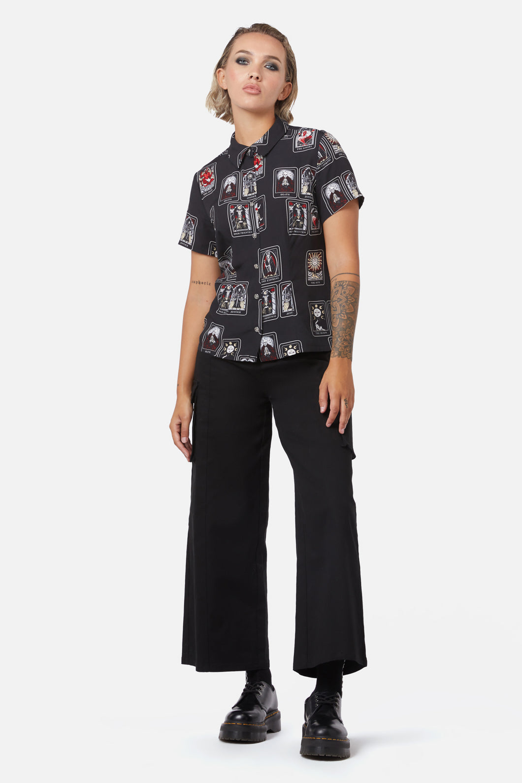 Dangerfield - Tarot Spread Printed Shirt - black