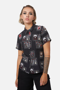Dangerfield - Tarot Spread Printed Shirt - black