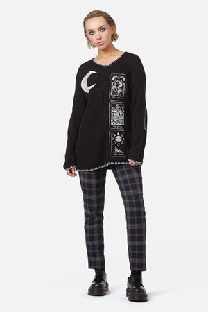 Dangerfield - Dark Tarot Oversized Knit Jumper - black