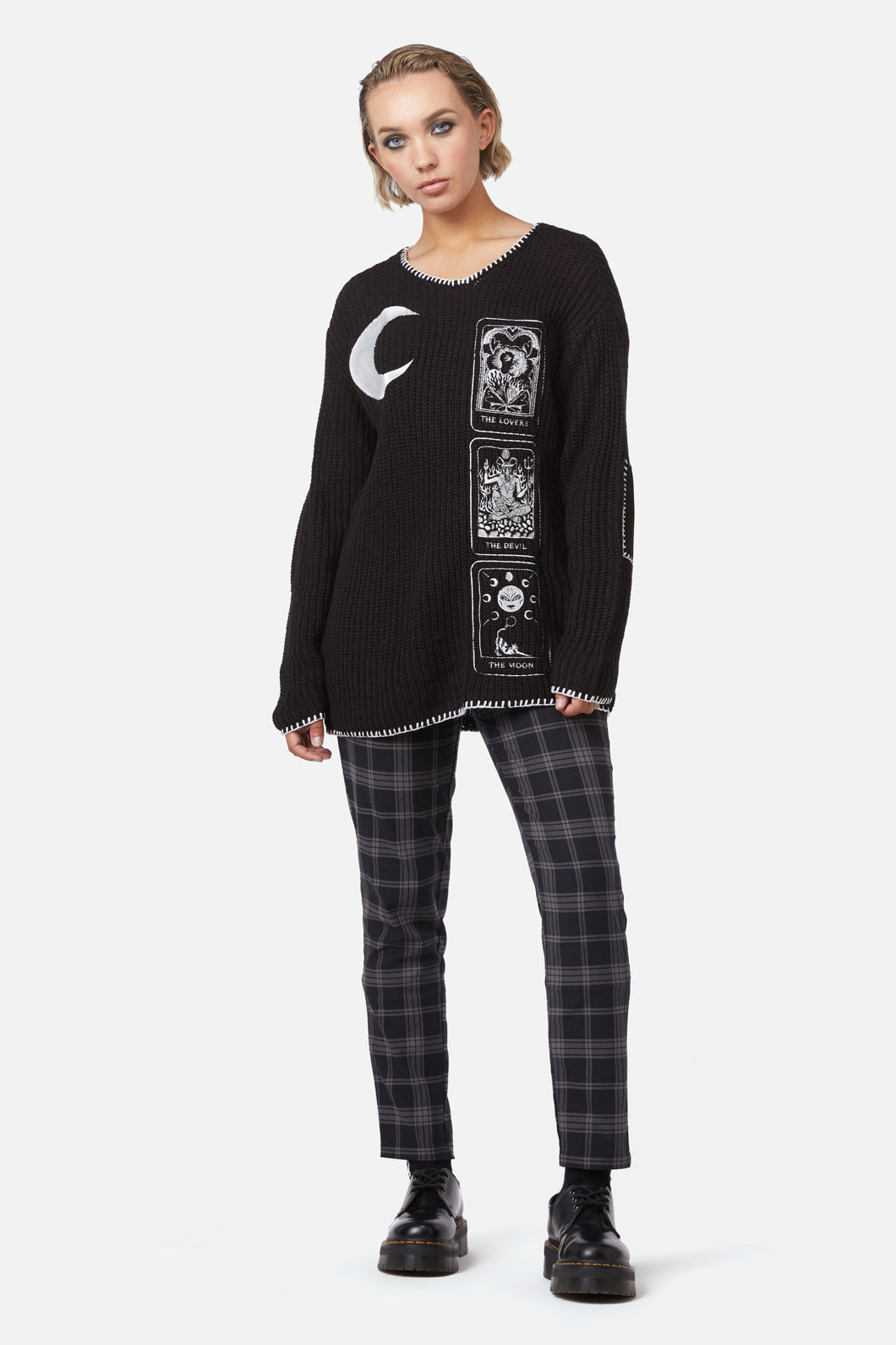 Dangerfield - Dark Tarot Oversized Knit Jumper - black