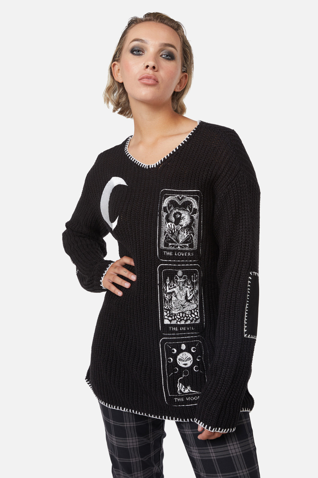 Dangerfield - Dark Tarot Oversized Knit Jumper - black