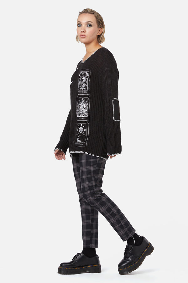 Dangerfield - Dark Tarot Oversized Knit Jumper - black
