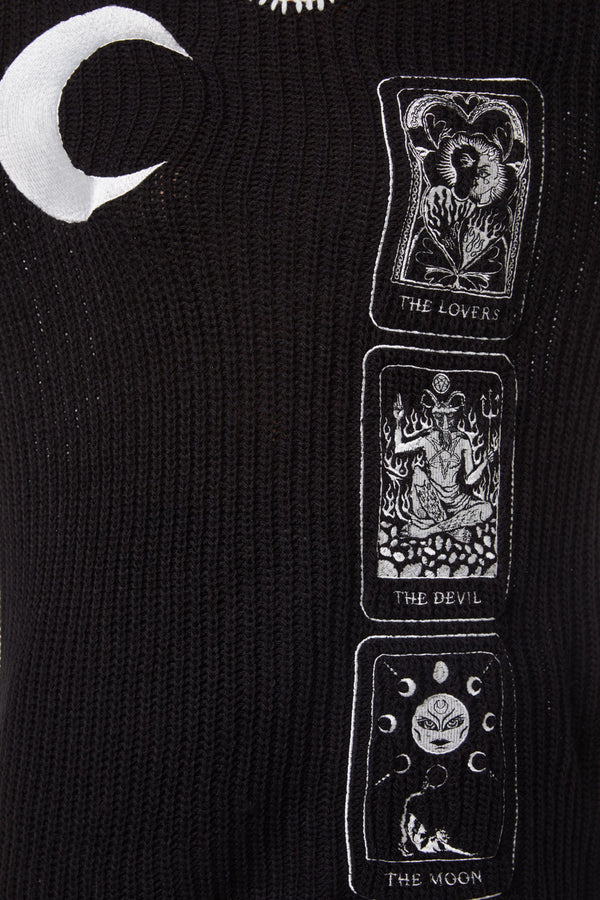 Dangerfield - Dark Tarot Oversized Knit Jumper - black