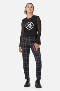 Dangerfield - Pentagram Contrast Mesh Top - black