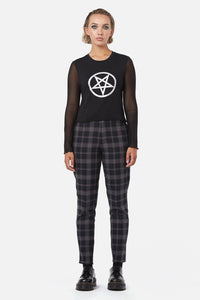 Dangerfield - Pentagram Contrast Mesh Top - black