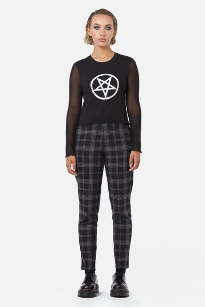 Dangerfield - Pentagram Contrast Mesh Top - black