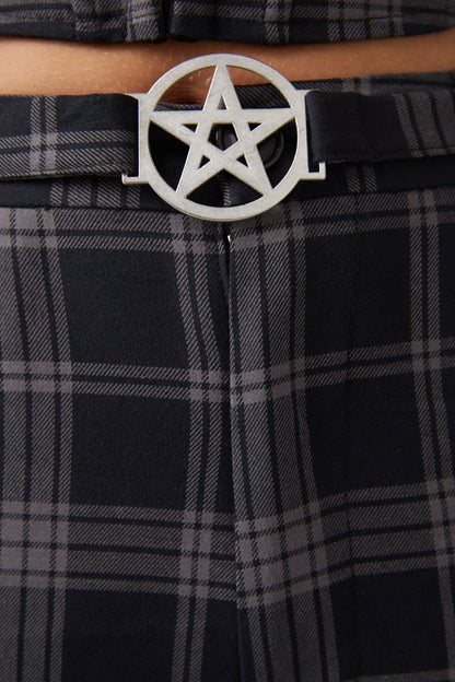 Dangerfield - Victoria Tartan Fitted Pants - black