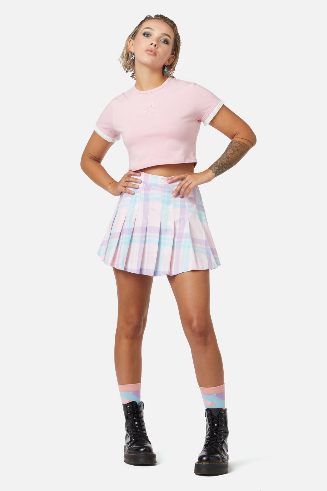 Dangerfield - Meta Fantasy Wings Crop Tee - pink