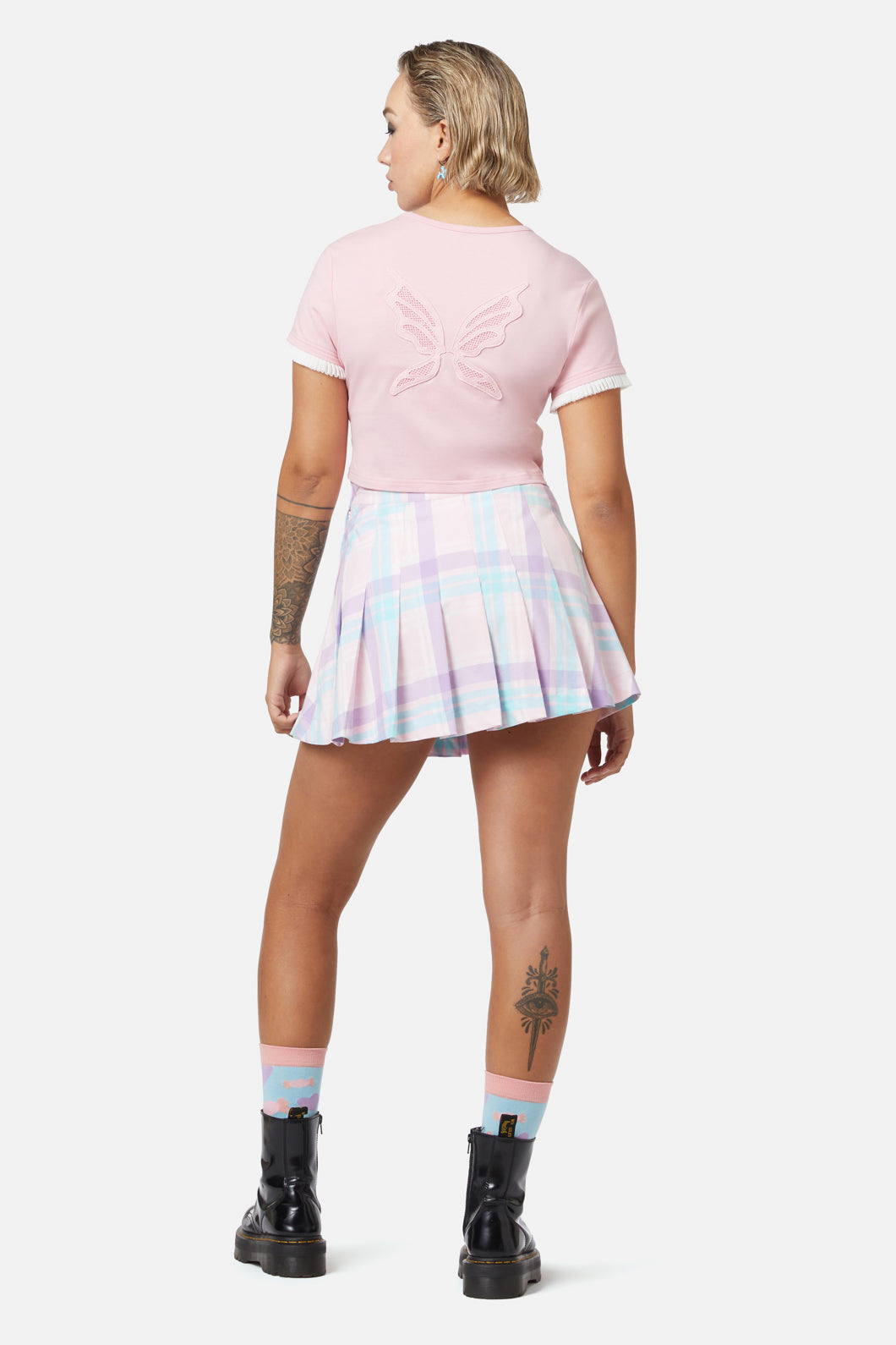Dangerfield - Meta Fantasy Wings Crop Tee - pink