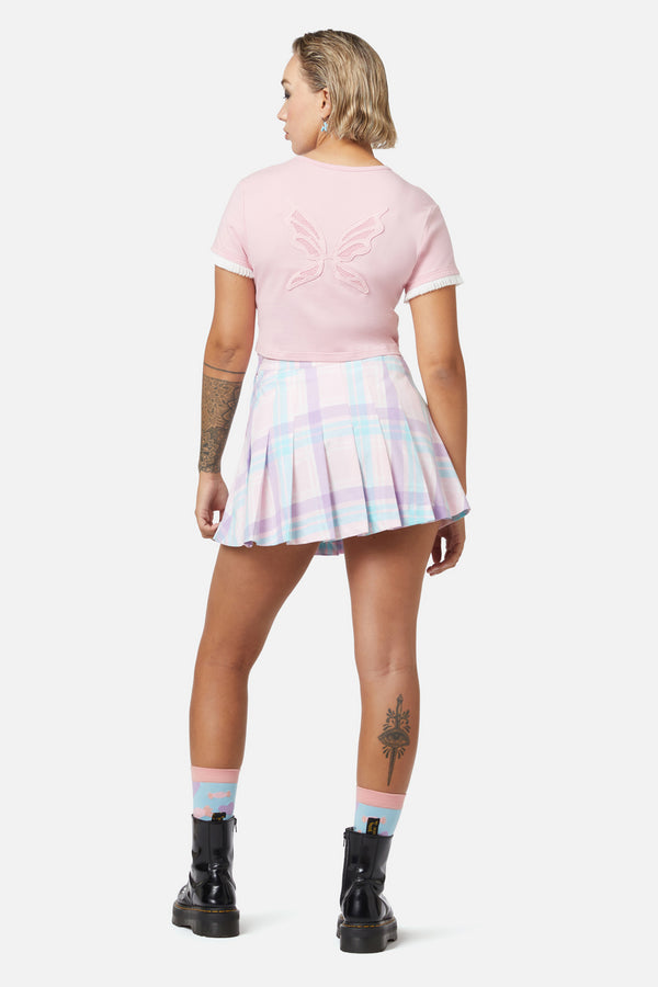 Dangerfield - Meta Fantasy Wings Crop Tee - pink